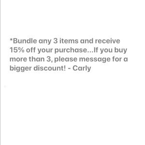 Get 15% off when you buy any 3 items!